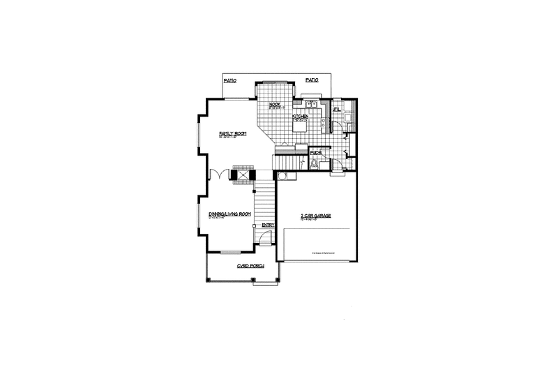 Home Plan - Floor Plan - Main Floor for Craftsman House Plan #569-21 - 4 bed, 2.5 bath