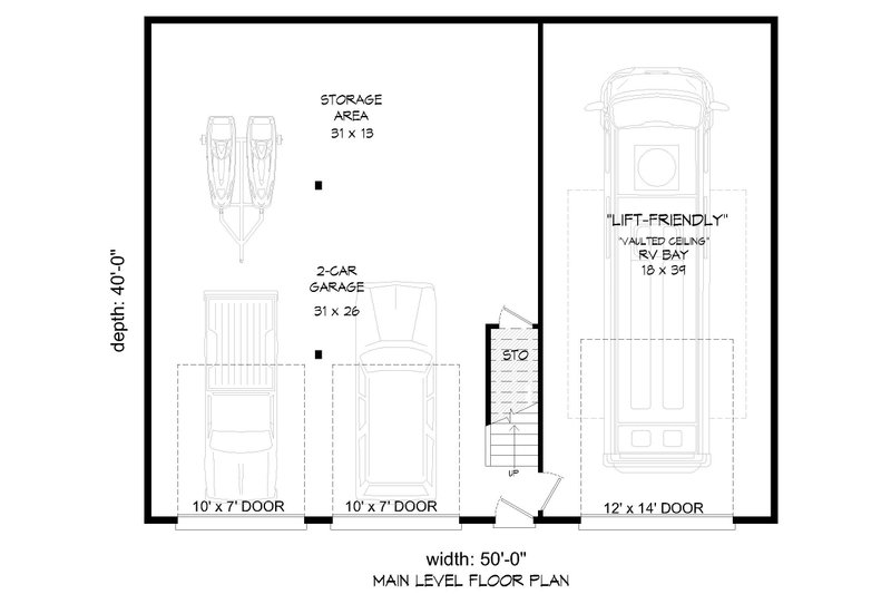 House Plan Design - Floor Plan - Main Floor for Modern House Plan #932-574, 1 bath