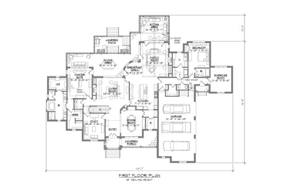 Floor Plan - Main Floor for European House Plan #1054-93 - 4 bed, 4.5 bath