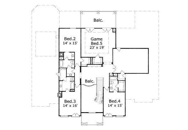 European Floor Plan - Upper Floor Plan #411-542