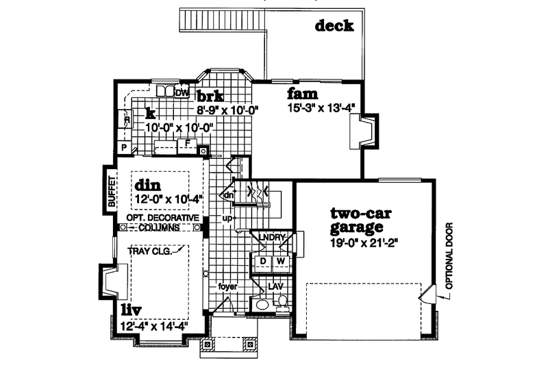 Home Plan - Floor Plan - Main Floor for Traditional House Plan #47-906 - 4 bed, 2.5 bath