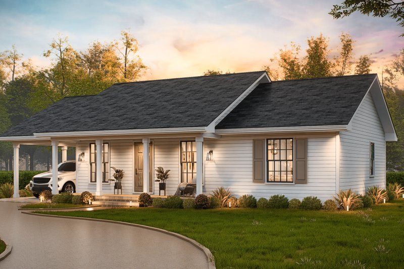 House Blueprint - Exterior - Front Elevation 5 for Traditional House Plan #54-636 - 3 bed, 2 bath