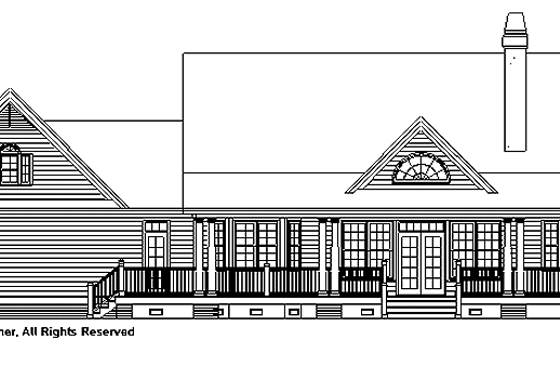 Exterior - Rear Elevation for Victorian House Plan #929-98 - 3 bed, 3.5 bath