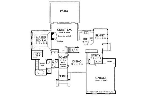 Floor Plan - Main Floor for Traditional House Plan #929-250 - 3 bed, 2.5 bath