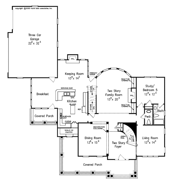 Architectural House Design - Classical Floor Plan - Main Floor Plan #927-845