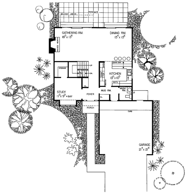 Architectural House Design - Contemporary Floor Plan - Main Floor Plan #72-700
