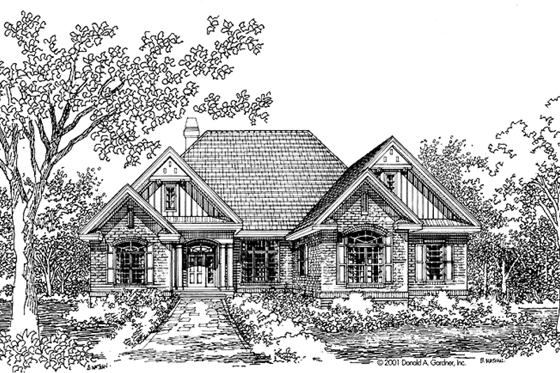 Home Plan - Exterior - Front Elevation 3 for European House Plan #929-639 - 3 bed, 2 bath