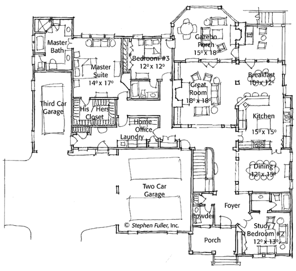 Home Plan - Colonial Floor Plan - Main Floor Plan #429-441