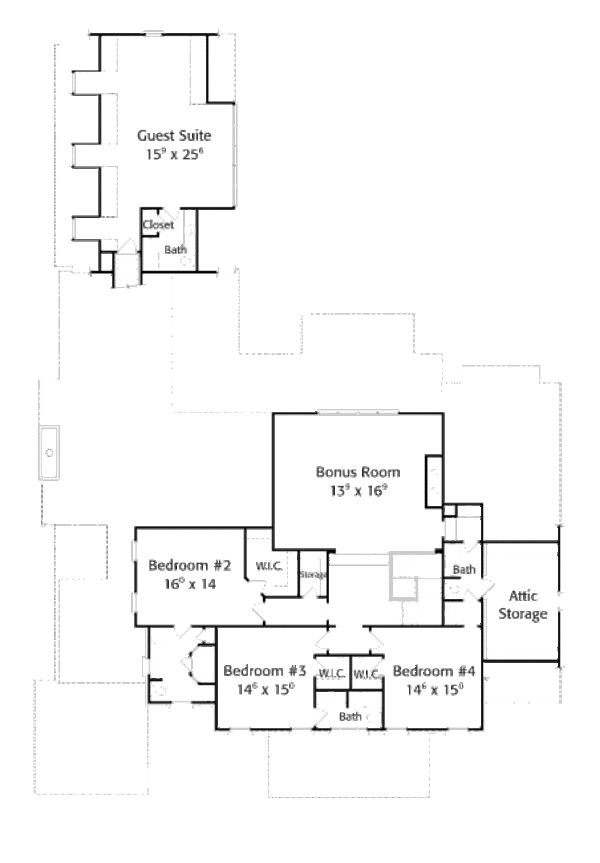 House Plan Design - Colonial Floor Plan - Upper Floor Plan #429-49