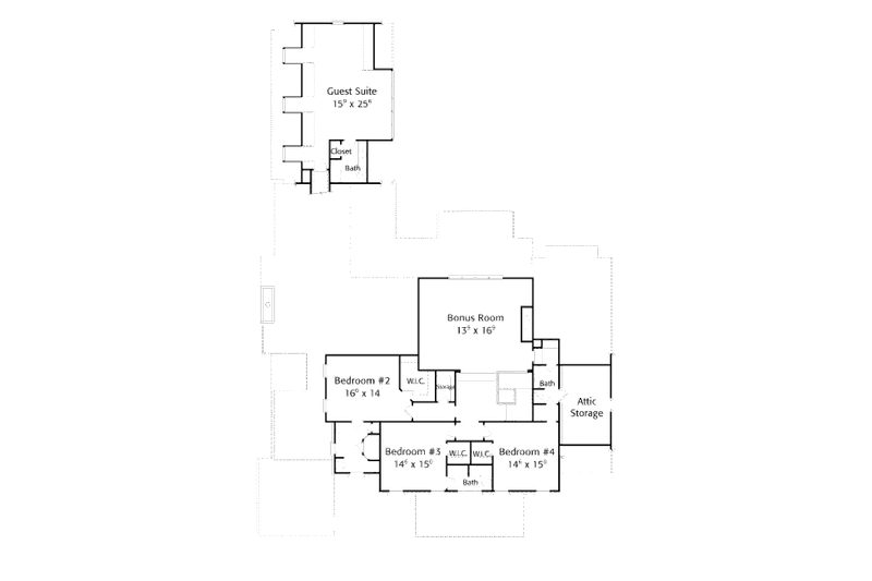 Home Plan - Floor Plan - Upper Floor for Colonial House Plan #429-49 - 5 bed, 6 bath
