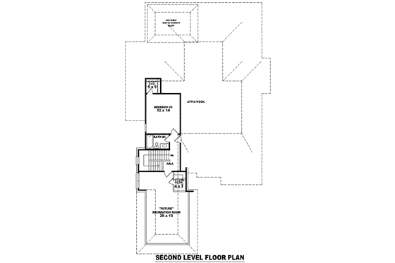Floor Plan - Upper Floor for European House Plan #81-1276 - 3 bed, 3 bath