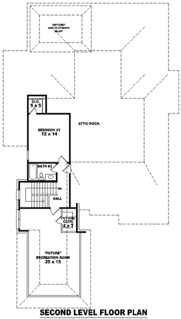 Floor Plan - Upper Floor for European House Plan #81-1276 - 3 bed, 3 bath