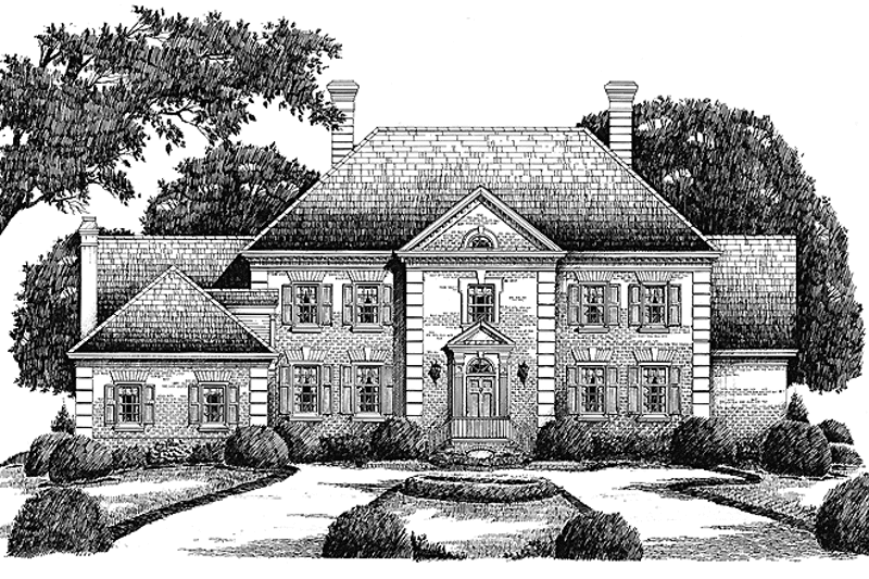 Home Plan - Exterior - Front Elevation 3 for Colonial House Plan #429-136 - 4 bed, 3.5 bath