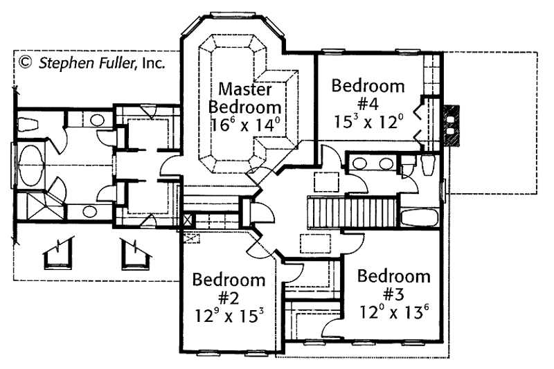 Architectural House Design - Floor Plan - Upper Floor for Country House Plan #429-359 - 4 bed, 2.5 bath