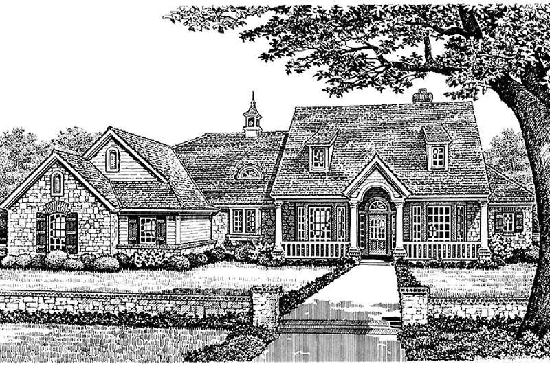 Architectural House Design - Country Exterior - Front Elevation Plan #310-1162