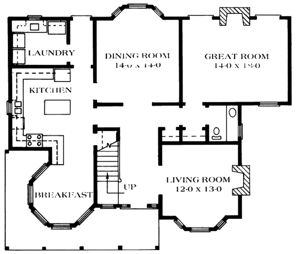 Architectural House Design - Victorian Floor Plan - Main Floor Plan #1014-32
