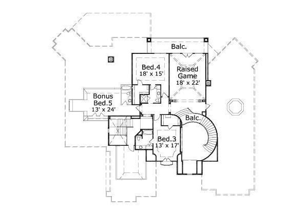 European Floor Plan - Upper Floor Plan #411-490