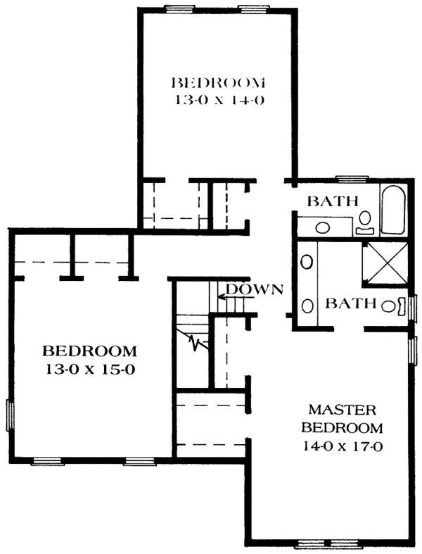 House Design - Victorian Floor Plan - Upper Floor Plan #1014-44