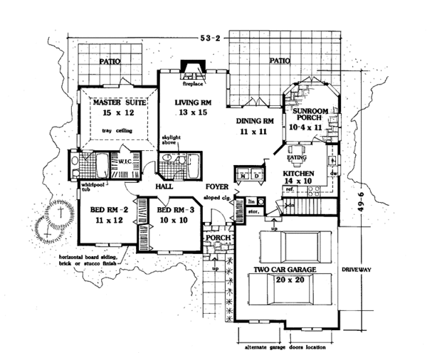 House Plan Design - Ranch Floor Plan - Main Floor Plan #3-330