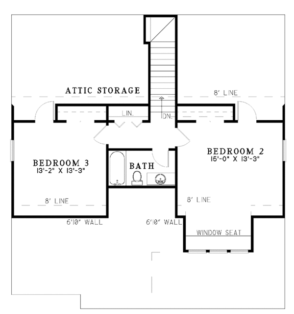 Architectural House Design - Craftsman Floor Plan - Upper Floor Plan #17-2813