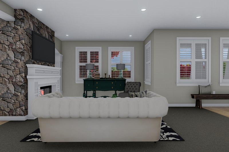 Architectural House Design - Interior - Family Room 1 for Craftsman House Plan #1060-102 - 3 bed, 2.5 bath