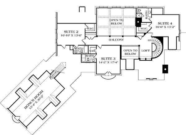Dream House Plan - European Floor Plan - Upper Floor Plan #453-592