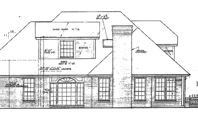 Home Plan - Exterior - Rear Elevation for Mediterranean House Plan #310-1167 - 4 bed, 2.5 bath