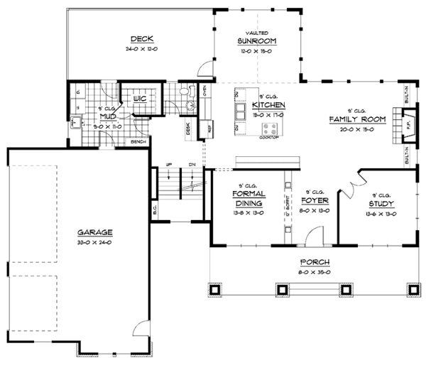 House Plan Design - European Floor Plan - Main Floor Plan #51-643