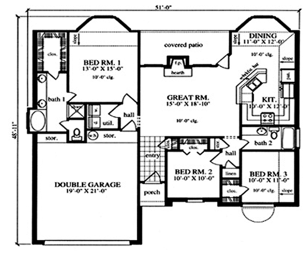 House Design - Country Floor Plan - Main Floor Plan #42-660
