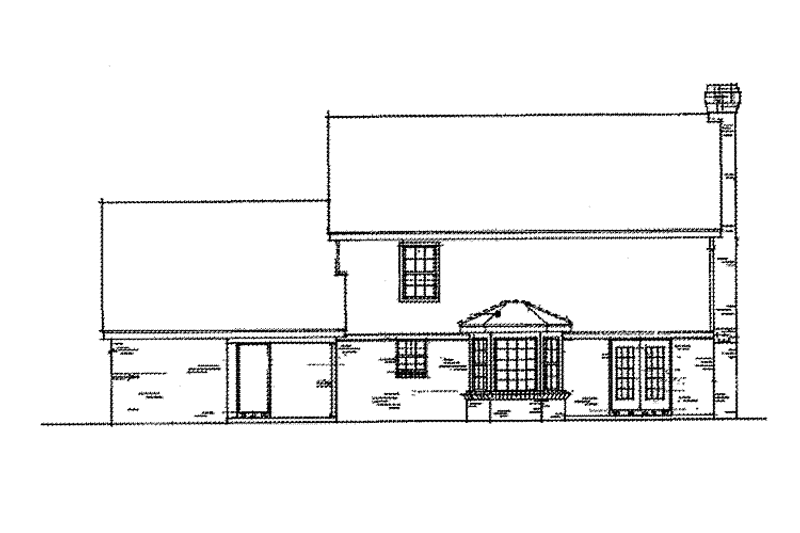 Home Plan - Exterior - Rear Elevation for Colonial House Plan #34-254 - 3 bed, 2.5 bath