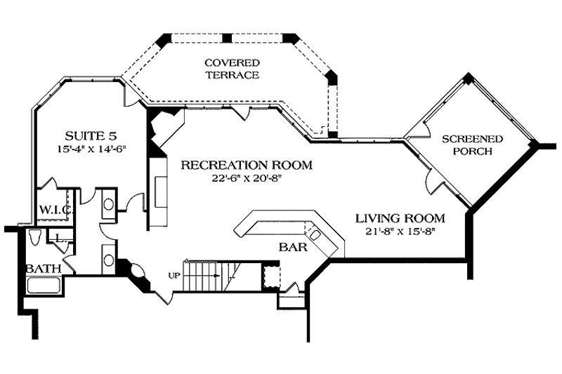 Dream House Plan - Floor Plan - Lower Floor for European House Plan #453-315 - 5 bed, 4.5 bath