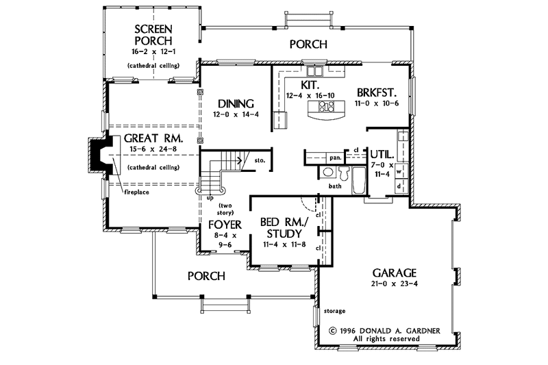 Home Plan - Floor Plan - Main Floor for Country House Plan #929-463 - 4 bed, 3 bath