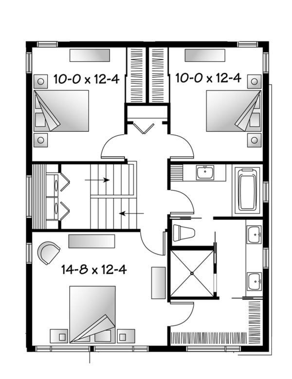 House Design - Contemporary Floor Plan - Upper Floor Plan #23-2481