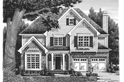 Colonial Style House Plan - 4 Beds 2.5 Baths 2344 Sq/Ft Plan #927-919 Exterior 