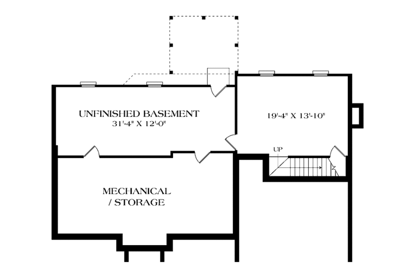 Dream House Plan - Floor Plan - Lower Floor for Country House Plan #453-490 - 4 bed, 2.5 bath