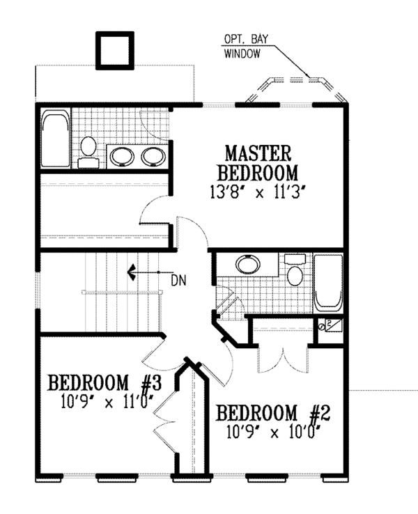 Home Plan - Colonial Floor Plan - Upper Floor Plan #953-90