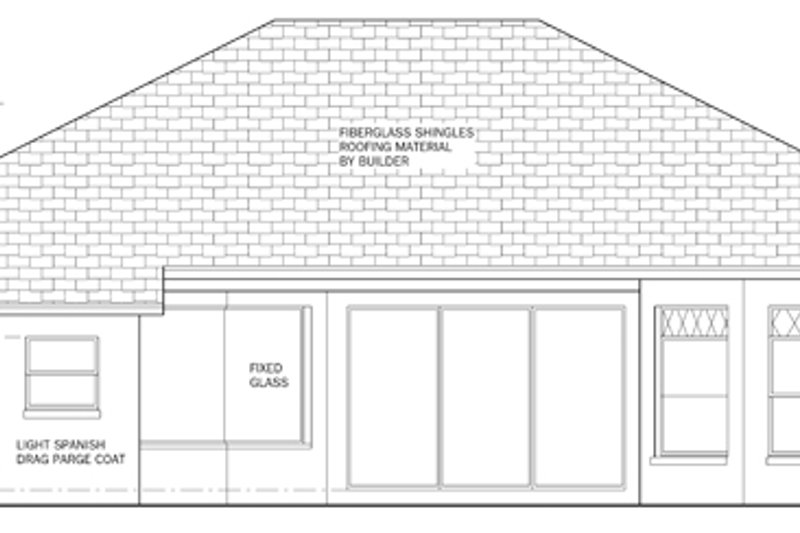 Home Plan - Exterior - Rear Elevation for Mediterranean House Plan #1058-39 - 3 bed, 2 bath