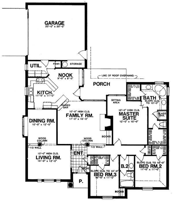 Home Plan - Colonial Floor Plan - Main Floor Plan #40-463