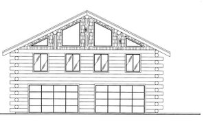 Exterior - Front Elevation for Log House Plan #117-827, 1.5 bath