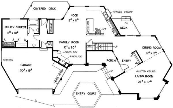 Architectural House Design - Mediterranean Floor Plan - Main Floor Plan #60-716