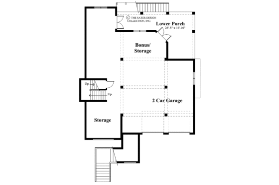 Floor Plan - Lower Floor for Southern House Plan #930-123 - 3 bed, 3 bath