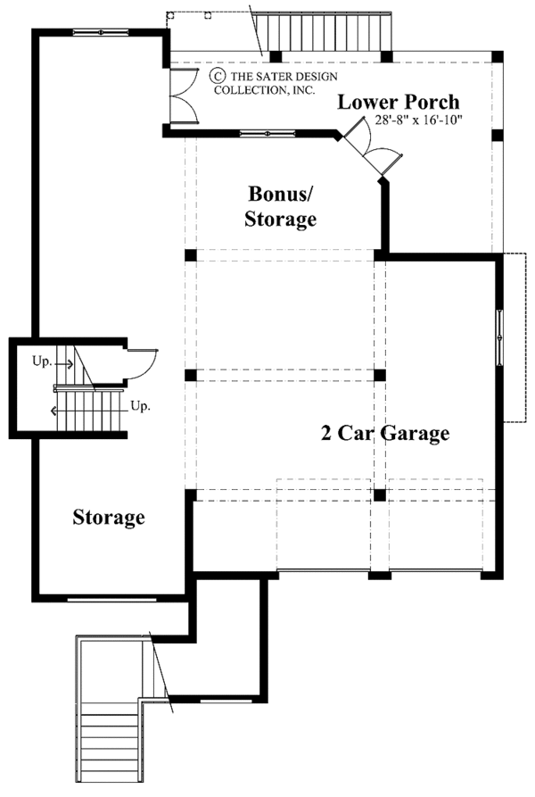 Southern Floor Plan - Lower Floor Plan #930-123