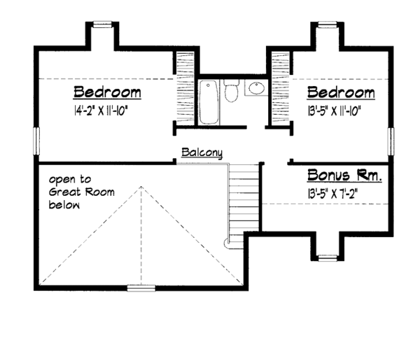 House Design - Country Floor Plan - Upper Floor Plan #1051-22