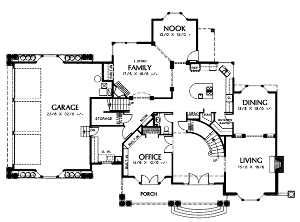 Dream House Plan - Craftsman Floor Plan - Main Floor Plan #48-733