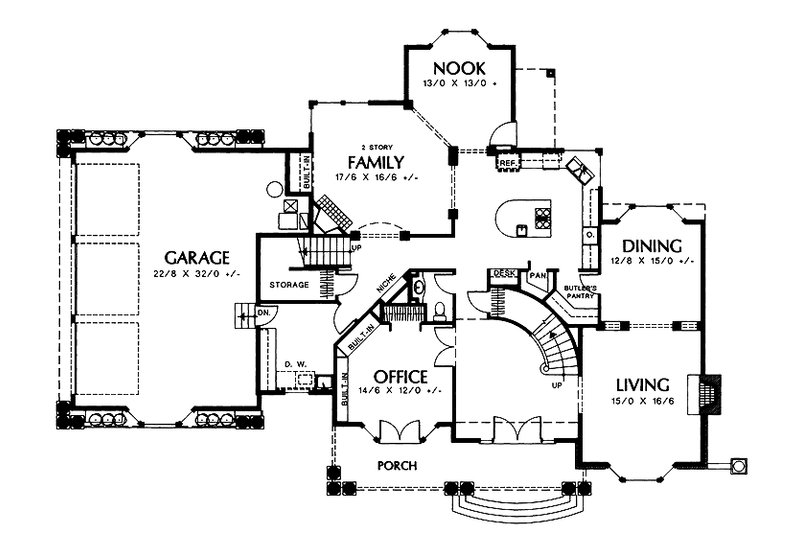 Home Plan - Floor Plan - Main Floor for Craftsman House Plan #48-733 - 3 bed, 3.5 bath