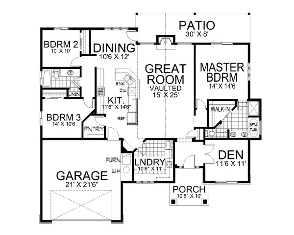 Home Plan - Craftsman Floor Plan - Main Floor Plan #112-308