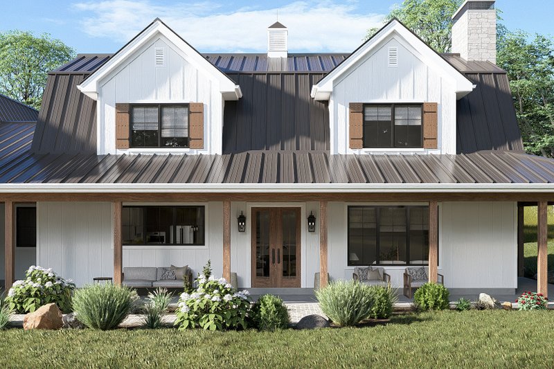 Architectural House Design - Exterior - Outdoor Living for Barndominium House Plan #455-822 - 5 bed, 6 bath