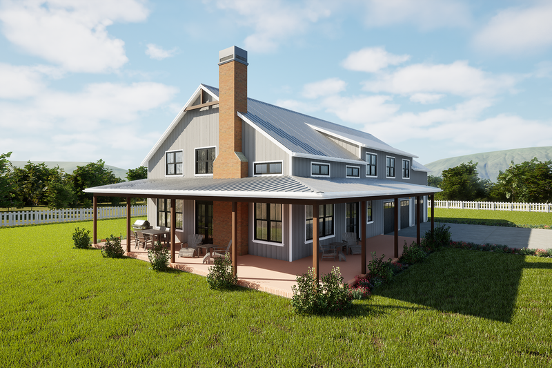 House Blueprint - Exterior - Other Elevation for Barndominium House Plan #48-1204 - 4 bed, 3.5 bath