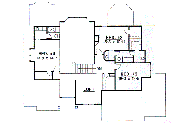 European Floor Plan - Upper Floor Plan #67-711
