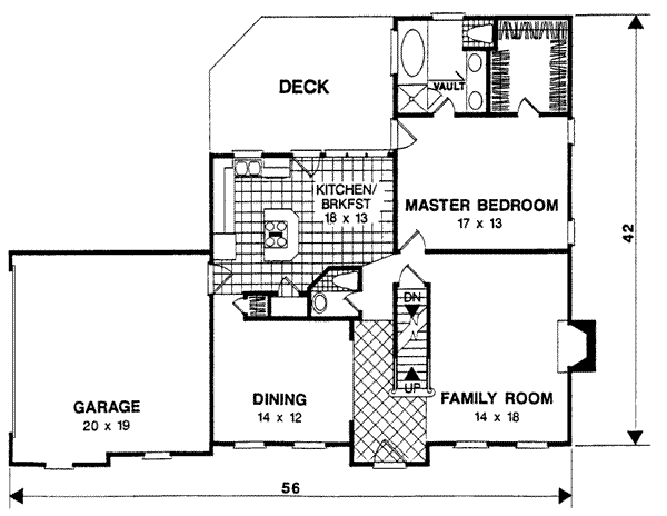 House Design - Colonial Floor Plan - Main Floor Plan #56-162